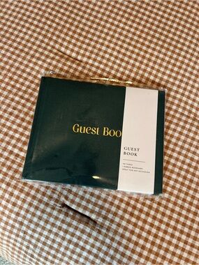 Green Guest Book with Gold Lettering
